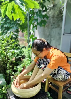 Chậu tre ngâm chân, gội đầu, làm nail