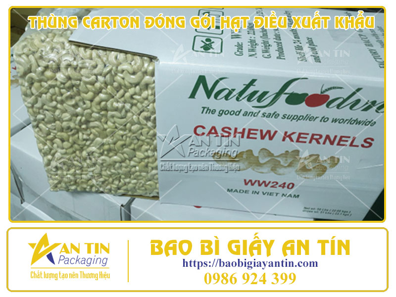 Đóng Gói Hạt Điều Theo Tiêu Chuẩn Xuất Khẩu Afi Với Thùng Carton An Tín