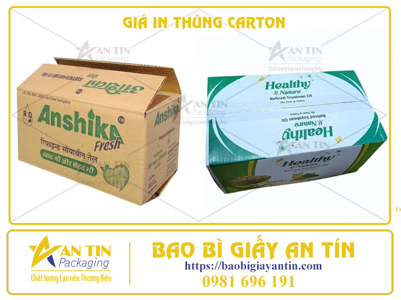 Bao Bì An Tín cung cấp dịch vụ in thùng carton theo yêu cầu với giá cả