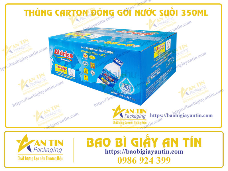 Mười Mẫu Thùng Carton Đóng Gói Nước Suối 350ml Phổ Biến Nhất