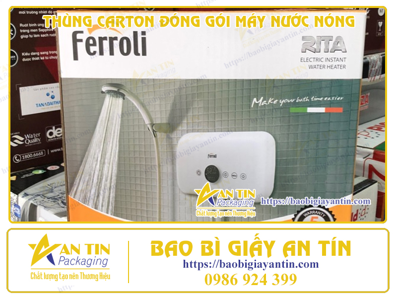 Thiết Kế Tiện Lợi: Thùng Carton Đóng Gói Máy Nước Nóng Dễ Dàng Vận Chuyển