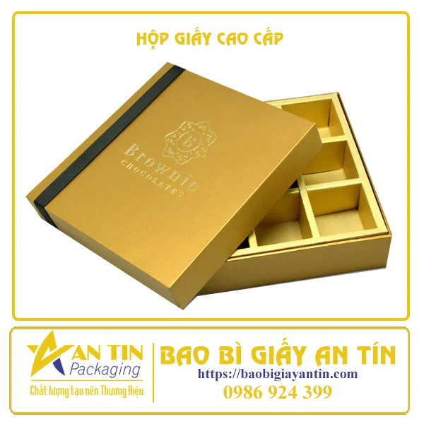 HỘP CAO CẤP - HỘP GIẤY VÀNG GOLD ÉP KIM