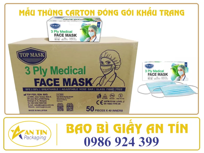 NHỮNG MẪU THÙNG CARTON ĐÓNG GÓI KHẨU TRANG NĂM 2022