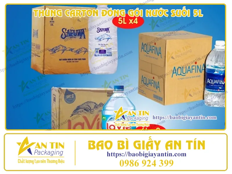 THÙNG CARTON ĐÓNG GÓI NƯỚC SUỐI 5L LÀ DẠNG THÙNG NHƯ THẾ NÀO?