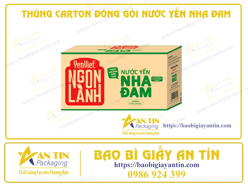 THÙNG CARTON ĐÓNG GÓI NƯỚC YẾN NHA ĐAM: BẢO VỆ TỐI ƯU VÀ TIẾT KIỆM HIỆU QUẢ