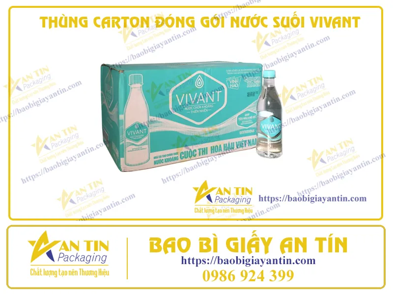 TÌM HIỂU MẪU THÙNG CARTON ĐÓNG GÓI NƯỚC SUỐI VIVANT 500ML