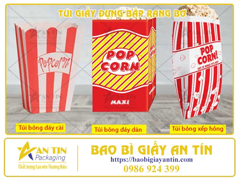 TÚI GIẤY ĐỰNG BẮP RANG BƠ - SỰ LỰA CHỌN HOÀN HẢO CHO THƯƠNG HIỆU CỦA BẠN