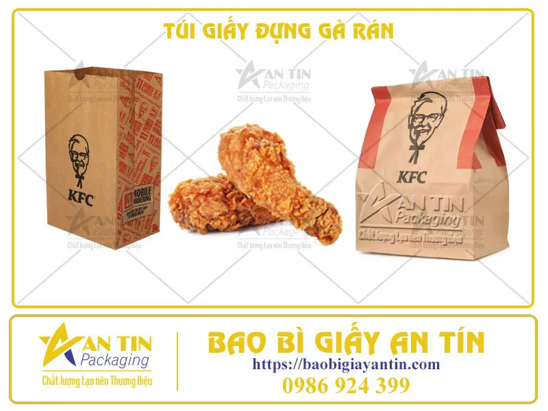 TÚI GIẤY ĐỰNG GÀ RÁN IN ẤN ĐỘC ĐÁO - GÓI GỌN HƯƠNG VỊ THƠM NGON