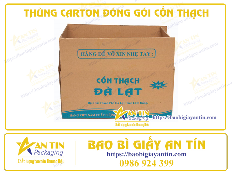 Thùng Carton Đóng Gói Cồn Thạch Thiết Kế Riêng - Đáp Ứng Mọi Yêu Cầu Đóng Gói