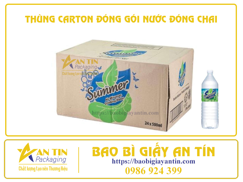 Thùng carton đóng gói nước uống đóng chai