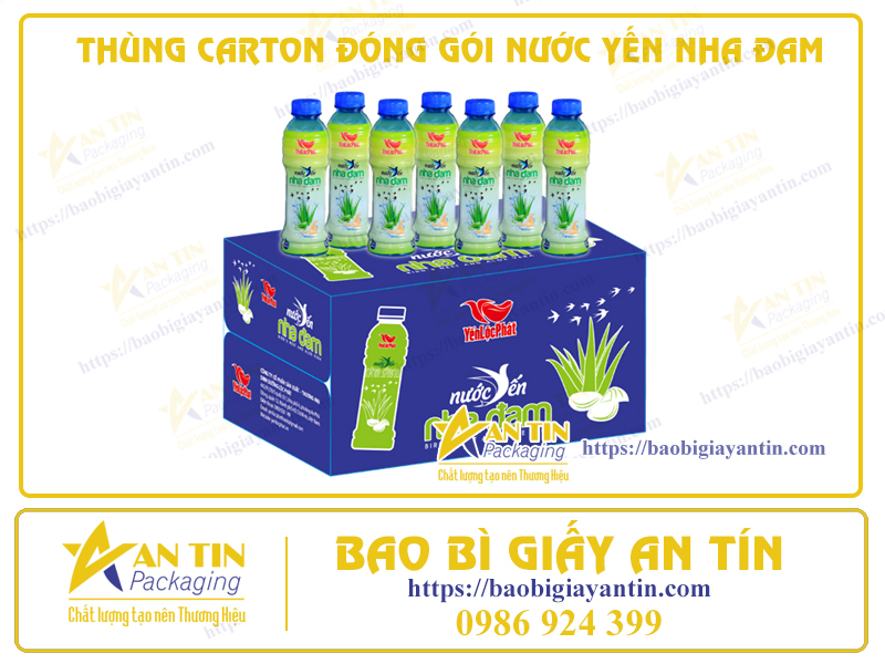 Thùng Carton Đóng Gói Nước Yến Nha Đam: Bảo Vệ Tối Ưu Và Tiết Kiệm Hiệu Quả