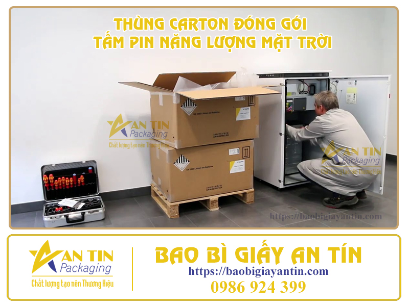 Thùng carton đóng gói tấm Pin năng lượng mặt trời an toàn