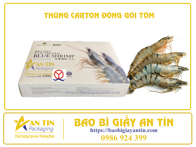 Thùng carton đóng gói tôm