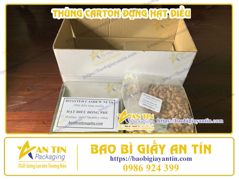 Thùng carton đựng hạt điều - sự lựa chọn thông minh Trong đóng gói và vận chuyển