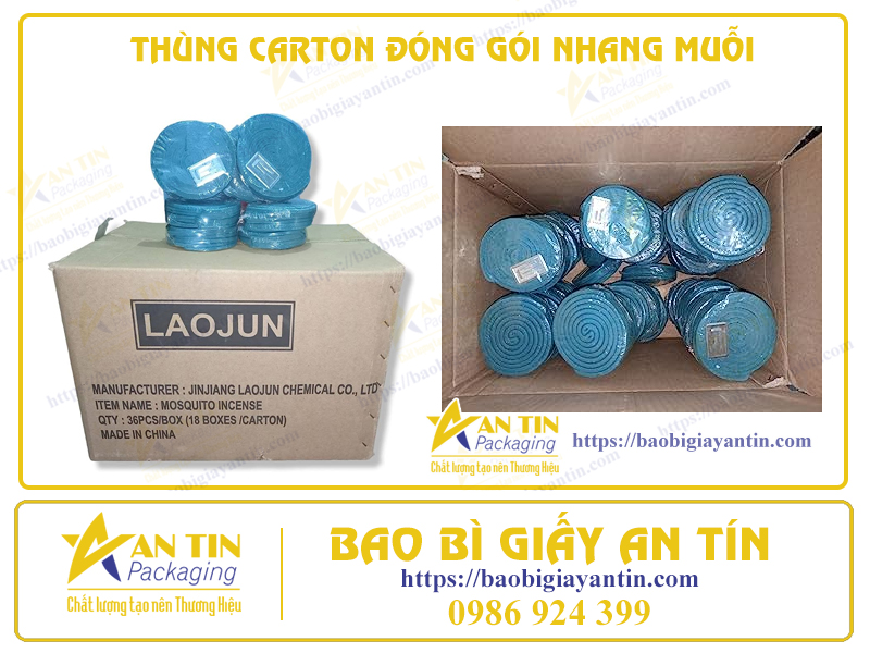 Thùng carton đựng nhang muỗi An Tín Thùng carton đựng nhang muỗi An Tín