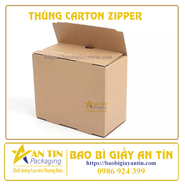 Thùng carton zipper đóng gói quần áo