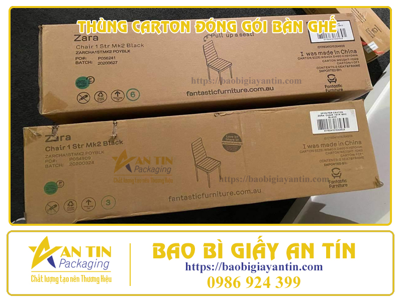 Thùng Giấy Carton đóng gói bàn ghế