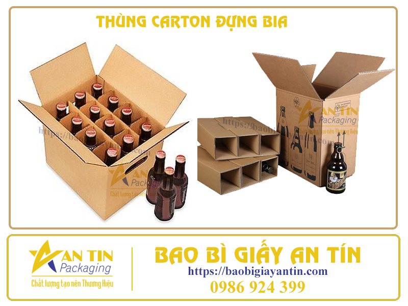 Thùng giấy carton đóng gói bia chai