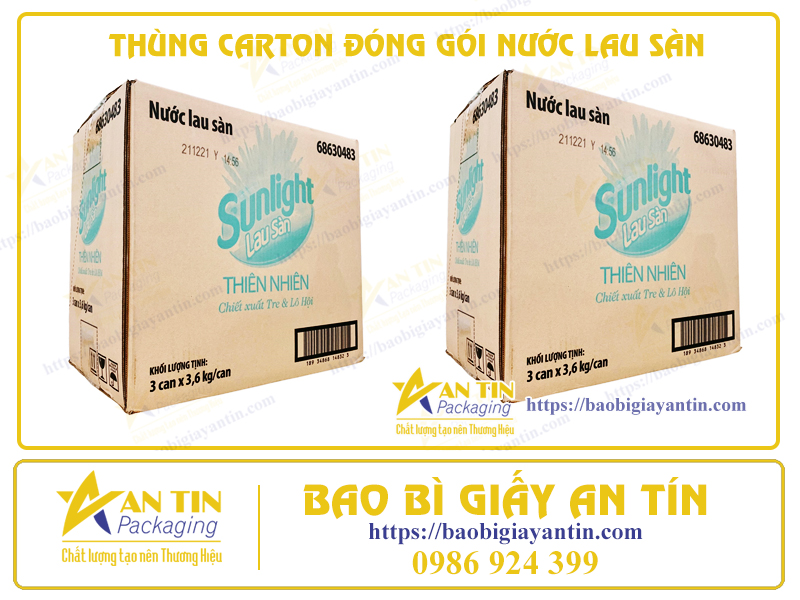 Thùng giấy carton đóng gói nước lau sàn