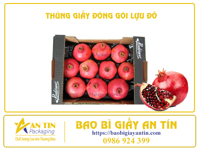 Thùng giấy đóng gói lựu đỏ