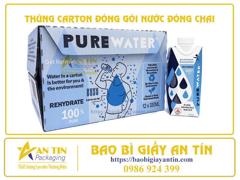 Thùng giấy đóng gói nước khoáng