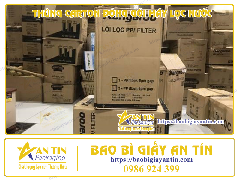 Tiết kiệm không gian_ thùng carton đóng gói máy lọc nước thiết kế gọn nhẹ.