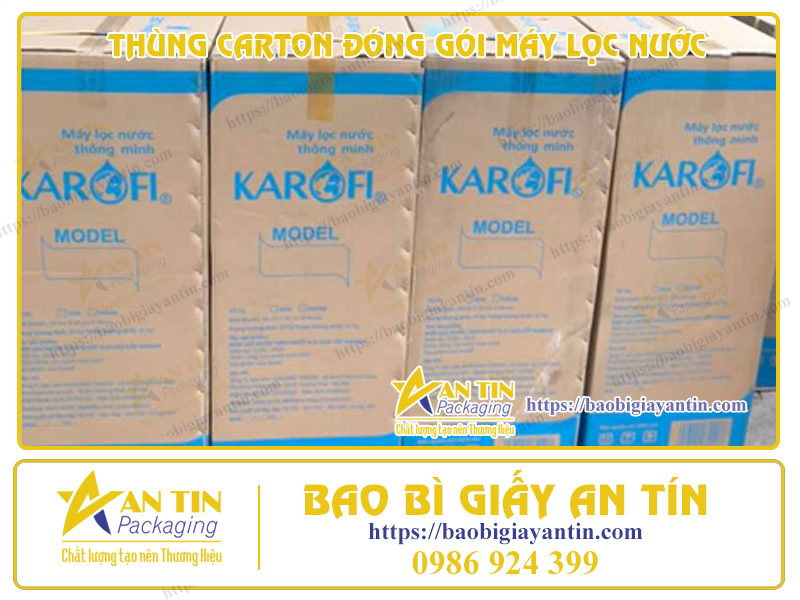 Tiết kiệm không gian_ thùng carton đóng gói máy lọc nước thiết kế gọn nhẹ.