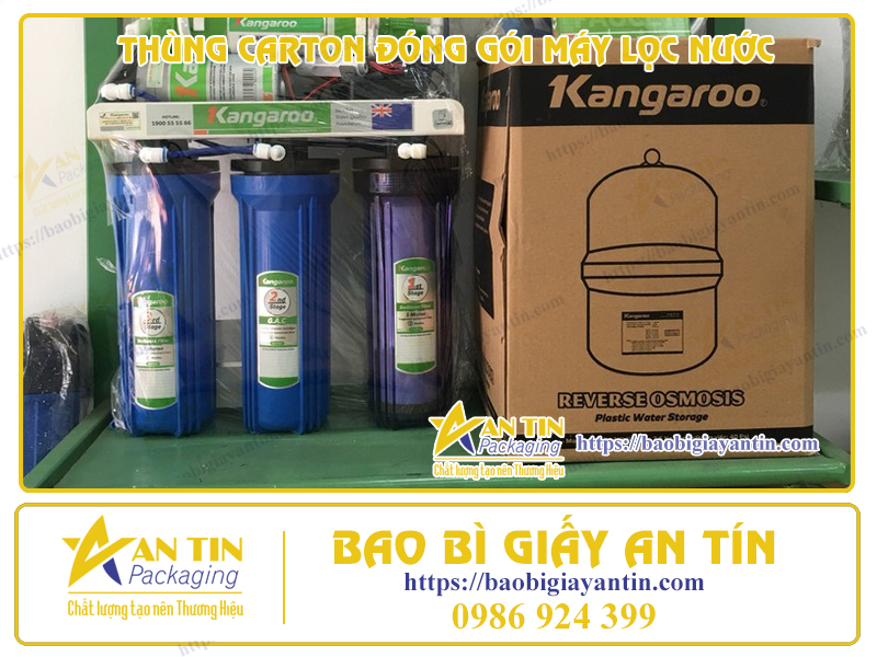 Tiết kiệm không gian_ thùng carton đóng gói máy lọc nước thiết kế gọn nhẹ.