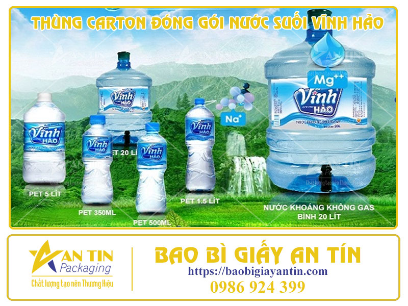 Tìm Hiểu Mẫu Thùng Carton Đóng Gói Nước Suối Vĩnh Hảo