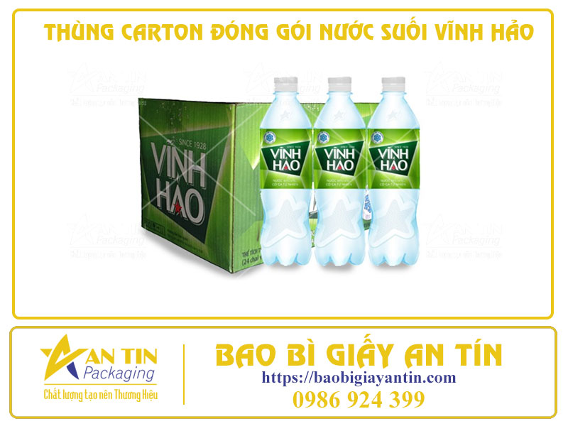 Tìm Hiểu Mẫu Thùng Carton Đóng Gói Nước Suối Vĩnh Hảo