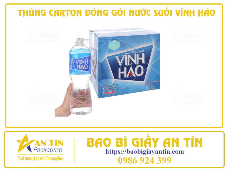 Tìm Hiểu Mẫu Thùng Carton Đóng Gói Nước Suối Vĩnh Hảo