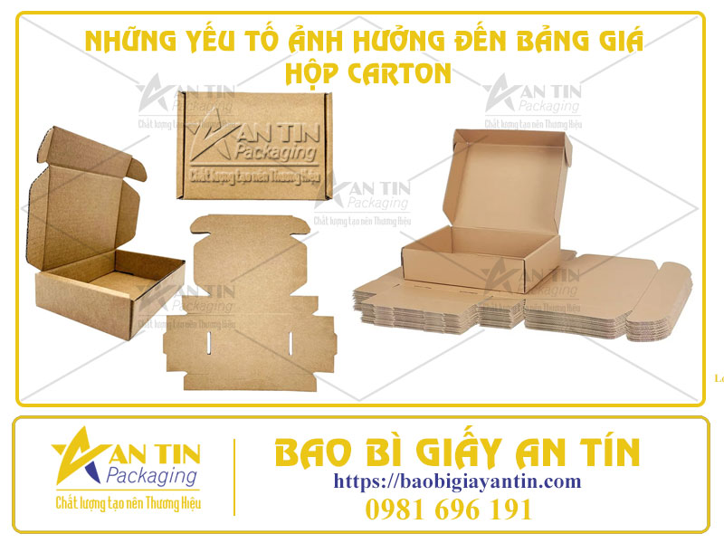 TÌM HIỂU NHỮNG YẾU TỐ ẢNH HƯỞNG ĐẾN BẢNG GIÁ HỘP CARTON TẠI BÌNH DƯƠNG