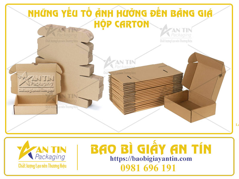Tìm Hiểu Những Yếu Tố Ảnh Hưởng Đến Bảng Giá Hộp Carton Tại Bình Dương