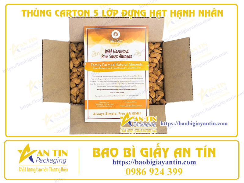 Tìm Hiểu Sản Phẩm Thùng Carton 5 Lớp Cao Cấp Đựng Hạnh Nhân Thành Phẩm