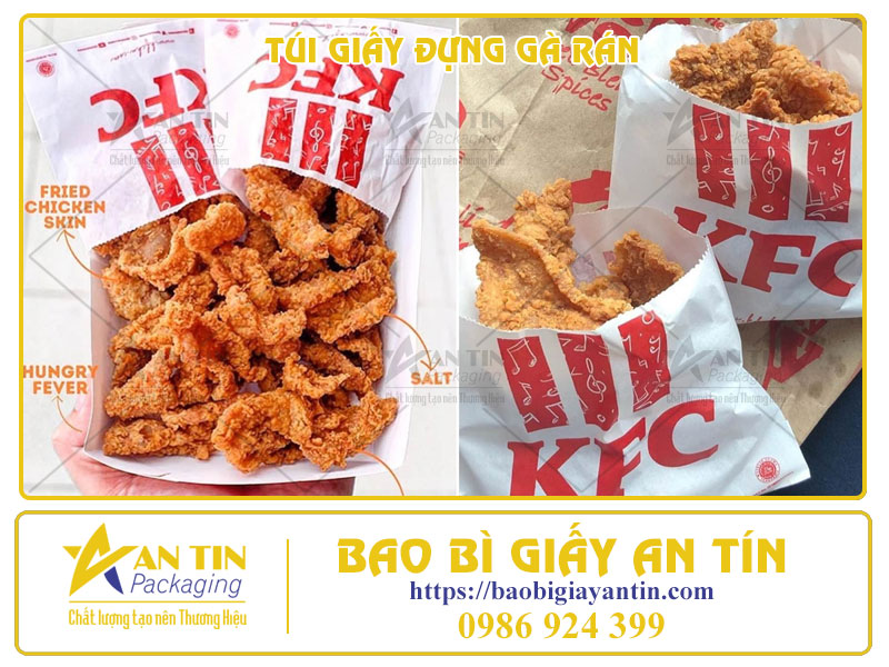 Túi Giấy Đựng Gà Rán In Ấn Độc Đáo - Gói Gọn Hương Vị Thơm Ngon