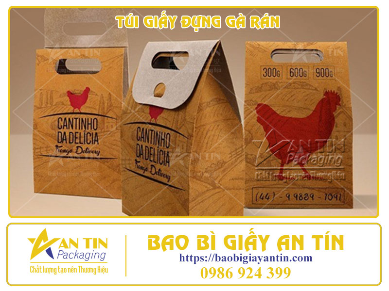 Túi Giấy Đựng Gà Rán In Ấn Độc Đáo - Gói Gọn Hương Vị Thơm Ngon