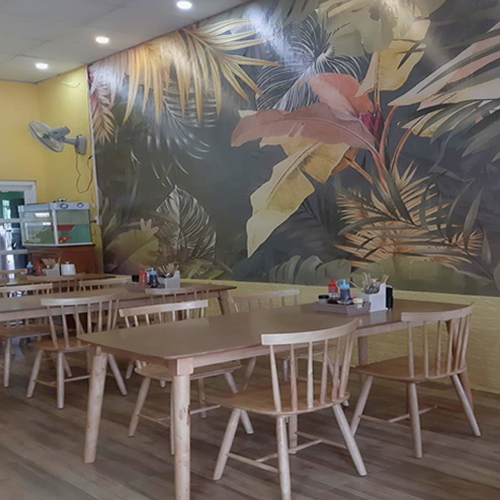 Bàn ăn gỗ 4 ghế song tiện