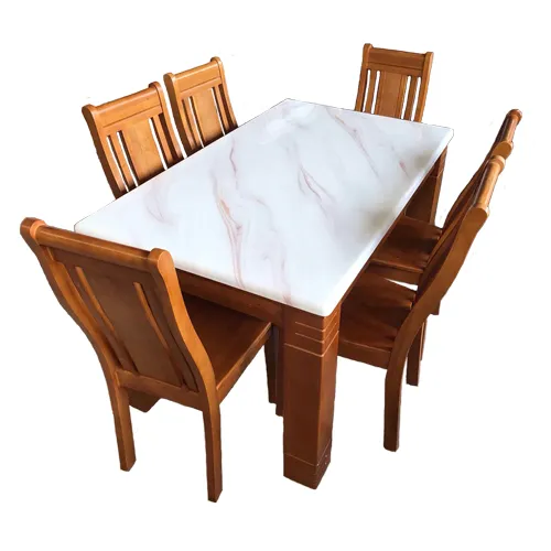 Bộ bàn ăn mặt đá nhân tạo 4 ghế-MD16