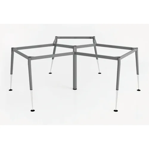 Cụm chân bàn sắt 3 chổ ngồi chân Cone 2 tầng C3C2
