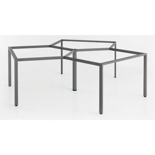Cụm chân bàn sắt 3 chổ ngồi chân Oval C3OV