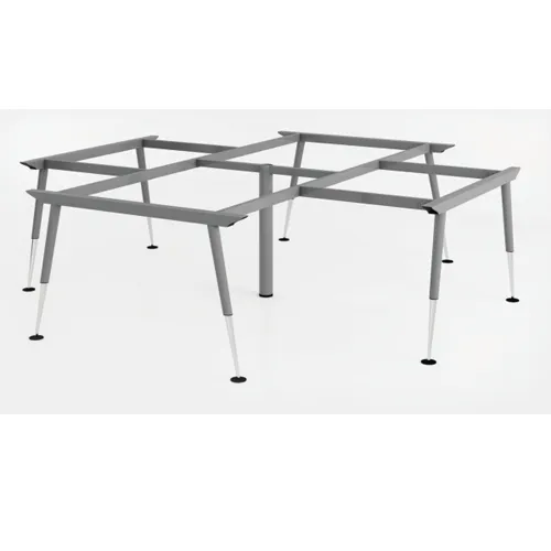 Cụm chân bàn sắt 4 chổ ngồi chân Cone 2 tầng G4CA2