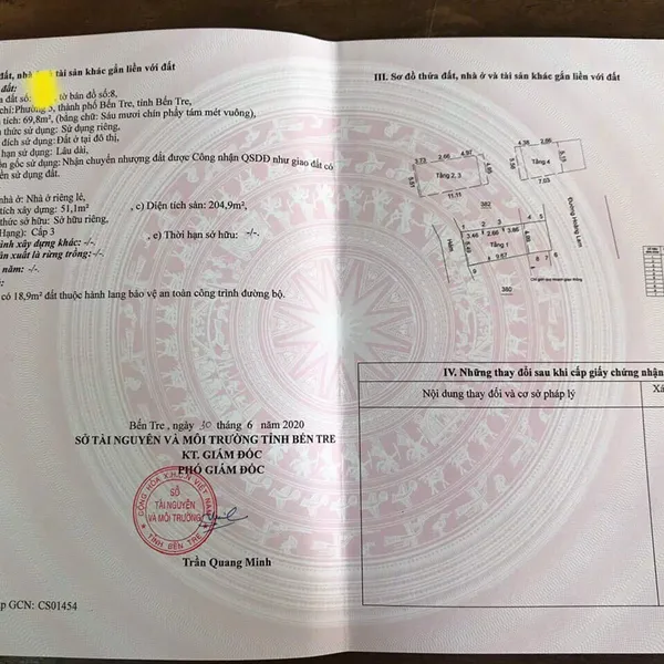 [385] Nhà MẶT TIỀN chợ Phường 5 Tp Bến Tre 3 lầu