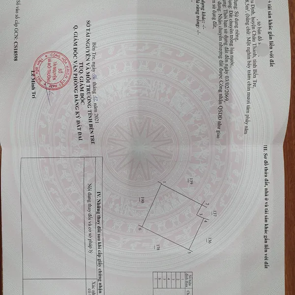 TTC [423] Đất Mặt Tiền 173 Hữu Định Châu Thành CẦN RA GẤP GẤP 
