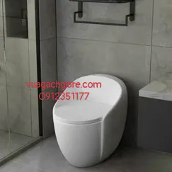 Bồn Cầu Trứng Liền Khối Giá rẻ màu đen - trắng