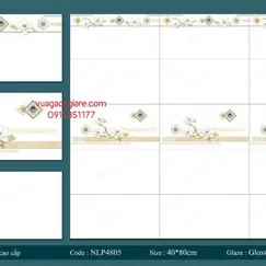 Gạch Men 40x80 Ốp Tường Giá Rẻ trắng vân khói NLP4806V