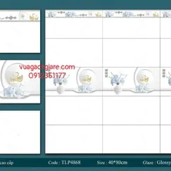 Gạch Men 40x80 Ốp Tường Giá Rẻ trắng vân khói 4868V