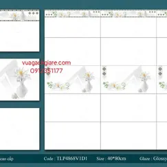 Gạch Men 40x80 Ốp Tường Giá Rẻ trắng vân khói 4868V1