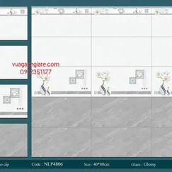 Gạch Men 40x80 Ốp Tường Giá Rẻ xám vân trắng 4806V