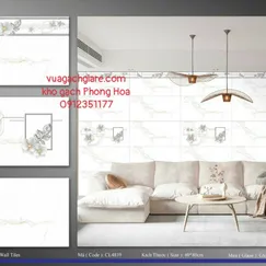 Gạch Men Ốp Tường 40x80 trắng vân khói vàng CL4839