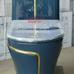 Bồn Cầu Liền Khối Giá Rẻ màu xanh dương